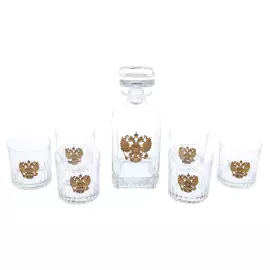 Coat of Arms of Russia whiskey set for 6 persons