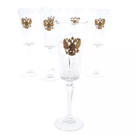 Набор бокалов для шампанского "Герб России" на 6 персон