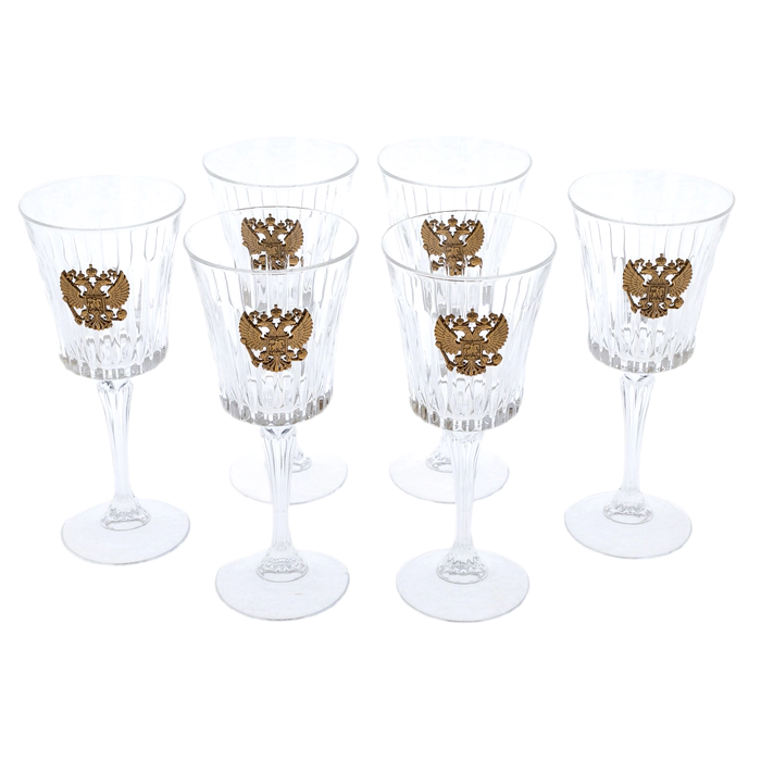 Set of wine glasses "Coat of Arms of Russia" for 6 people