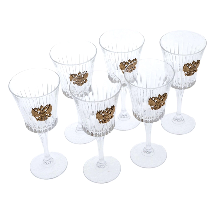 Set of wine glasses "Coat of Arms of Russia" for 6 people