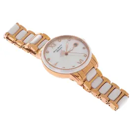 Наручные механические часы с автоподзаводом Mikhail Moskvin "Elegance" белые с золотистым ремешком