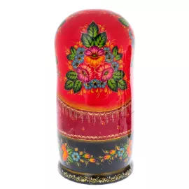 Матрешка из липы "Цветочная - сарафан" на 10 мест