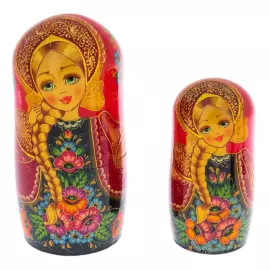 Матрешка из липы "Цветочная - сарафан" на 10 мест