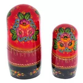 Матрешка из липы "Цветочная - сарафан" на 10 мест