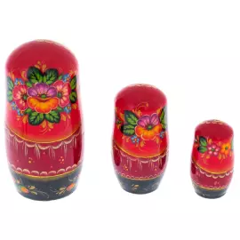 Матрешка из липы "Цветочная - сарафан" на 10 мест
