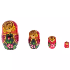 Матрешка из липы "Цветочная - сарафан" на 10 мест