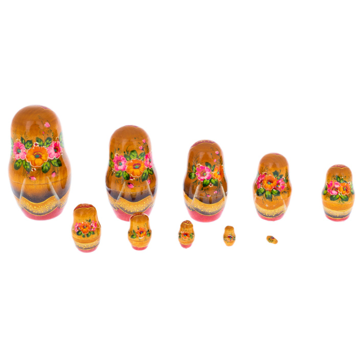 Linden matryoshka doll "Summer Troika" with 20 seats