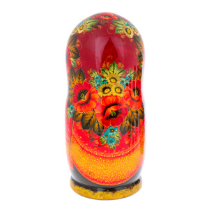 Linden matryoshka doll "Nature - poppies" with 15 seats