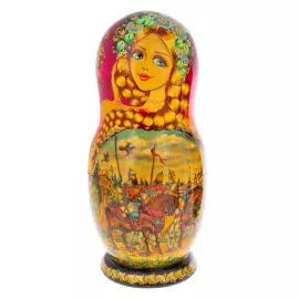 Матрешка из липы "Богатыри" на 10 мест