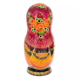 Матрешка из липы "Богатыри" на 10 мест