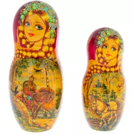 Матрешка из липы "Богатыри" на 10 мест