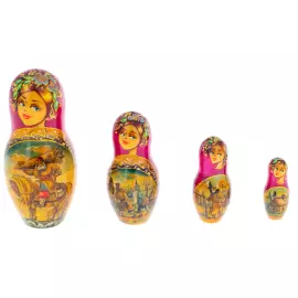 Матрешка из липы "Богатыри" на 10 мест