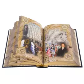 Книга в кожаном переплете "Евгений Онегин." Пушкин А. С. билингвальное издание