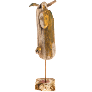 Author's sculpture made of wood "Angel with an apple"