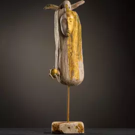 Author's sculpture made of wood "Angel with an apple"