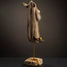 Author's sculpture made of wood "Angel with an apple"