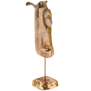 Author's sculpture made of wood "Angel with an apple"