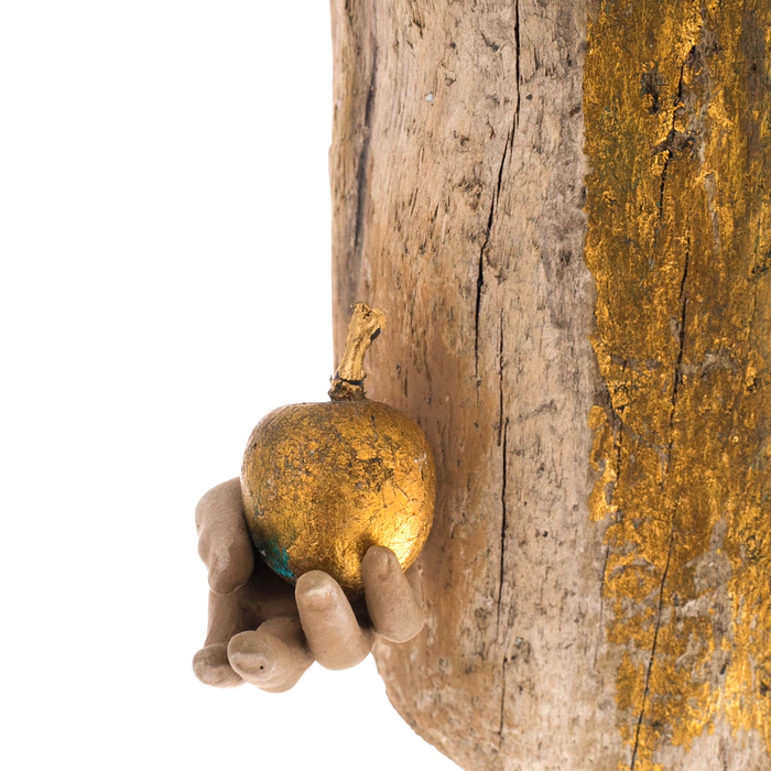 Author's sculpture made of wood "Angel with an apple"