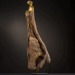 Author's sculpture lamp made of wood "Phoenix"