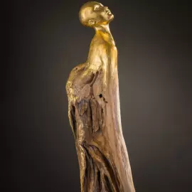 Авторская скульптура-светильник из дерева "Феникс"