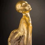 Author's sculpture lamp made of wood "Phoenix"