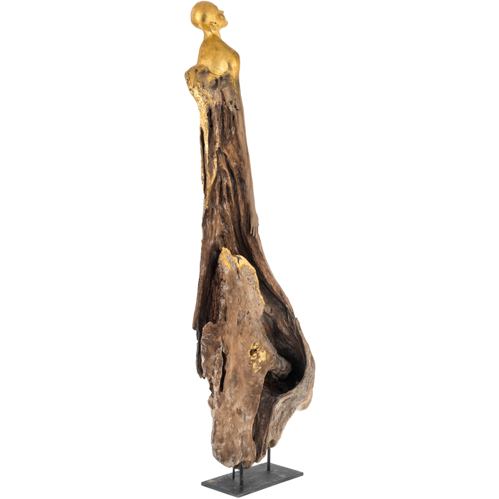 Author's sculpture lamp made of wood "Phoenix"