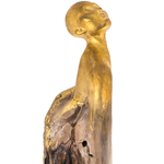 Author's sculpture lamp made of wood "Phoenix"