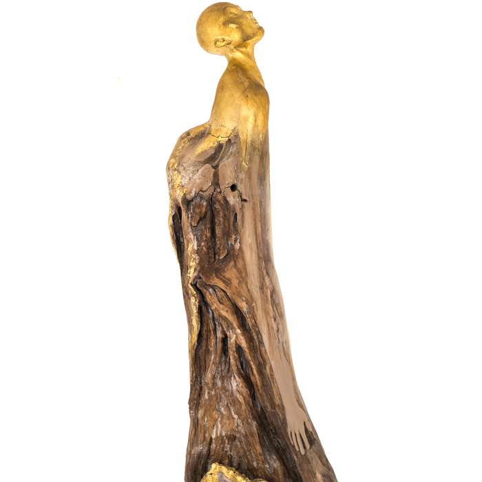 Author's sculpture lamp made of wood "Phoenix"