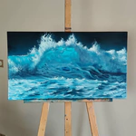 The author's oil painting "Moon Wave"