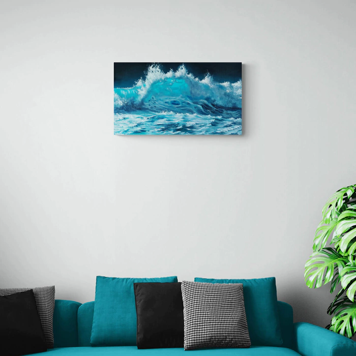 The author's oil painting "Moon Wave"