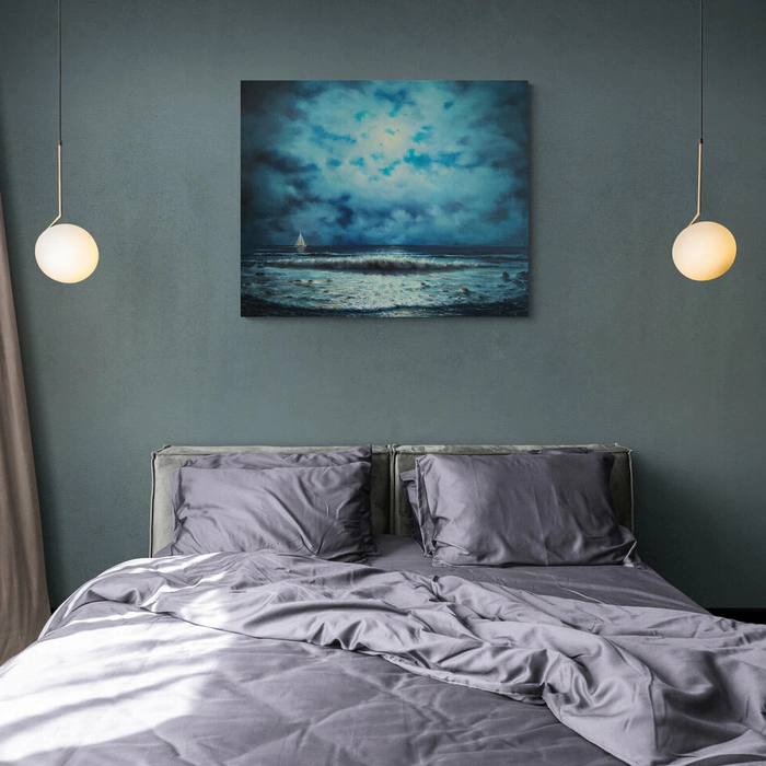 The author's oil painting "Night Lights"