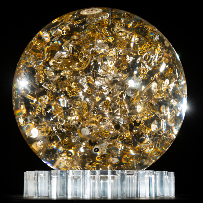 The sculpture "Horosphere" is a large sphere