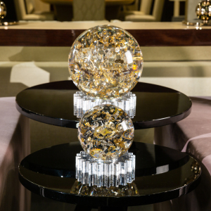 The sculpture "Horosphere" is a large sphere
