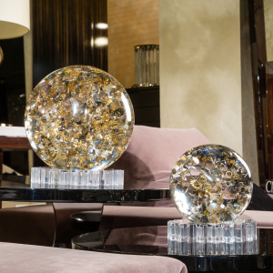 The sculpture "Horosphere" is a large sphere