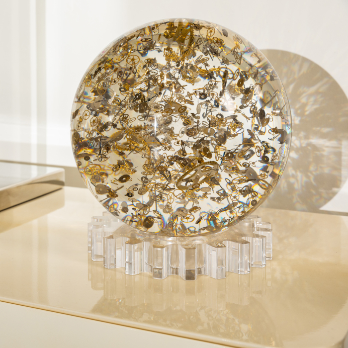 The sculpture "Horosphere" is a large sphere