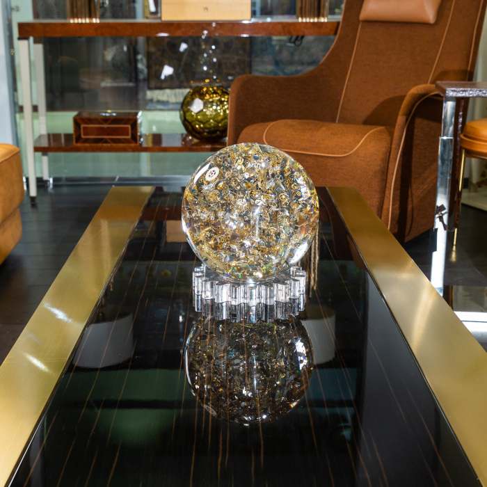 The sculpture "Horosphere" is a large sphere