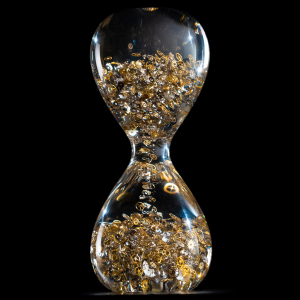 Sculpture "Passage Through Time" in the form of an hourglass, small