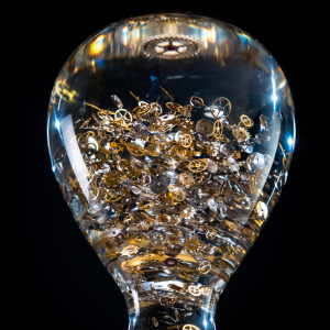 Sculpture "Passage Through Time" in the form of an hourglass, small
