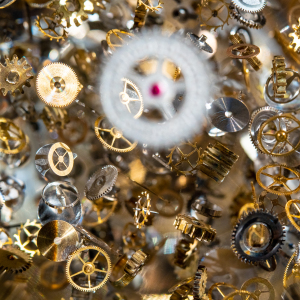 Sculpture "Passage Through Time" in the form of an hourglass, small