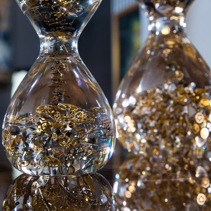 Sculpture "Passage Through Time" in the form of an hourglass, small