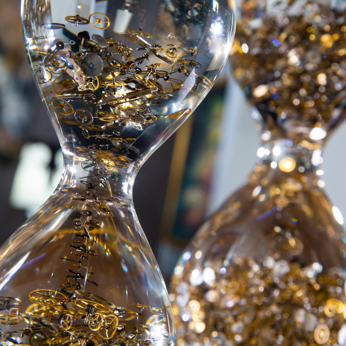 Sculpture "Passage Through Time" in the form of an hourglass, small