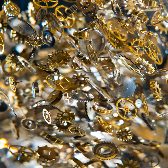 The hourglass sculpture "Passage Through Time" is large
