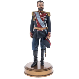 Collection of alder statuettes "History of the Russian State" 21 pieces, with a showcase