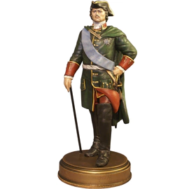 Collection of alder statuettes "History of the Russian State" 21 pieces, with a showcase