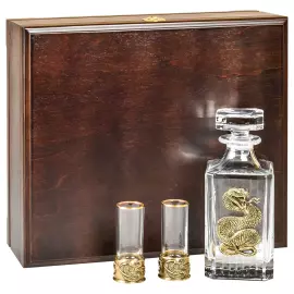 Набор водочный "Змея" со штофом и стопками, на 2 персоны
