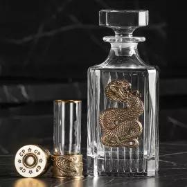 Набор водочный "Змея" со штофом и стопками, на 12 персон