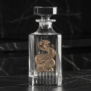 Vodka set "Snake. Timeless" with a damask and stacks, for 6 people, in a casket