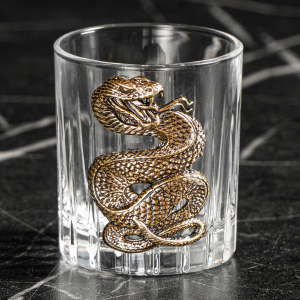 Vodka set "Snake. Timeless" with a damask and stacks, for 6 people, in a casket