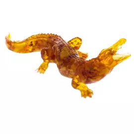 Сувенир из янтаря "Крокодил" малый