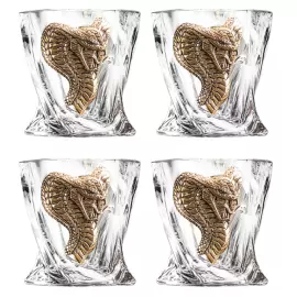 Набор бокалов для виски "Голова кобры. Квадро" на 4 персоны